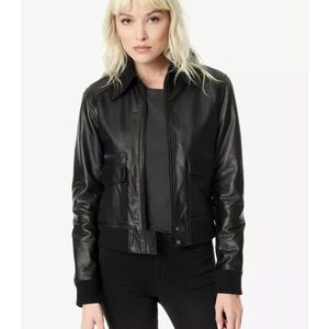 New Joe’s Jeans Billie shearling collar leather jacket!!